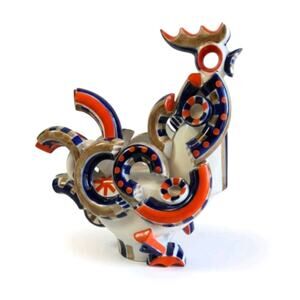 Vintage SARGADELOS Porcelain MODERN Abstract Rooster Figurine EUC HTF 9.75"